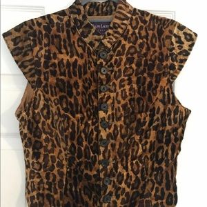 Vintage Ralph Lauren purple label leopard vest